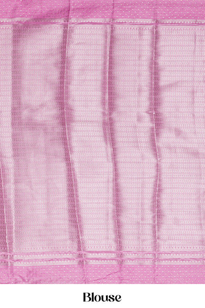 Lavender raw silk blouse piece saree