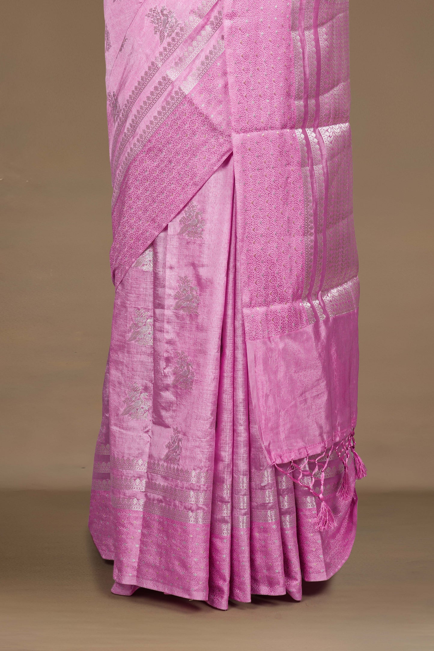 Lavender raw silk festive saree