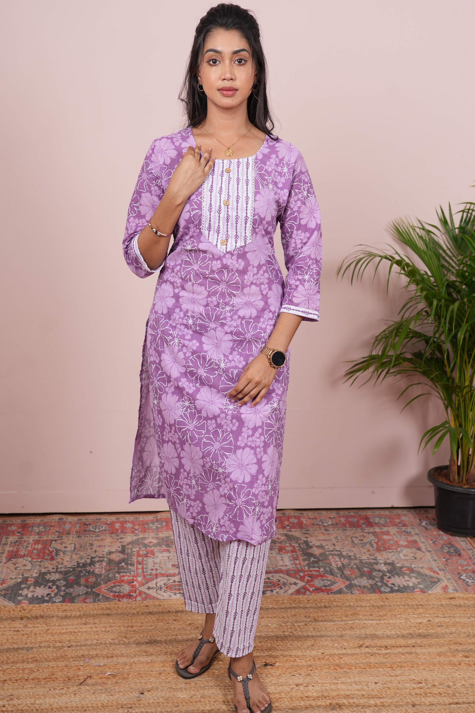 Lavender salwar suit set