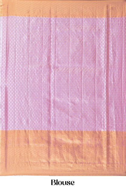 Lavender saree with woven pallu