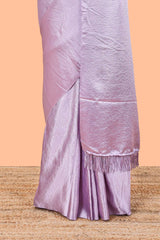 Lavender satin crepe soft drape saree