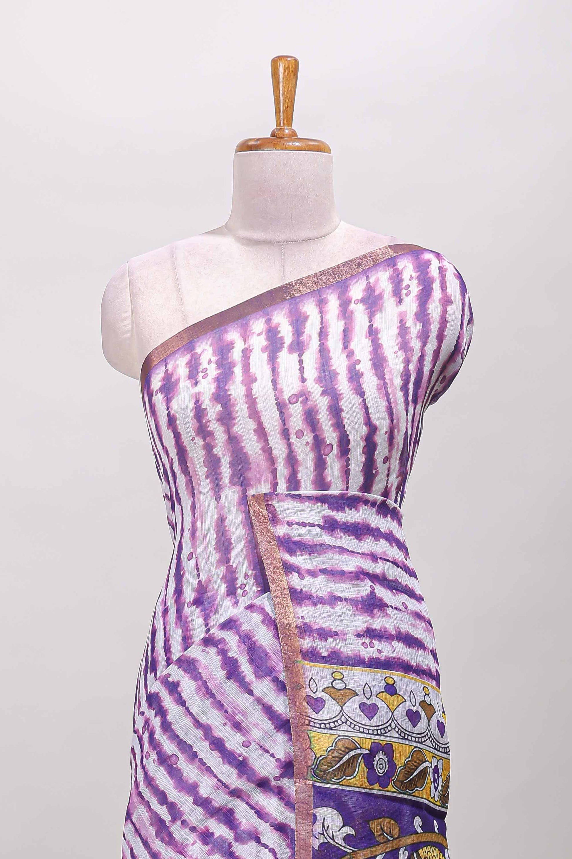  Lavender self zari border sarees

