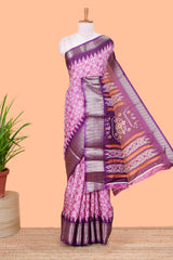 Lavender semi dola bandhini saree