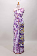  Lavender shibori linen cotton saree