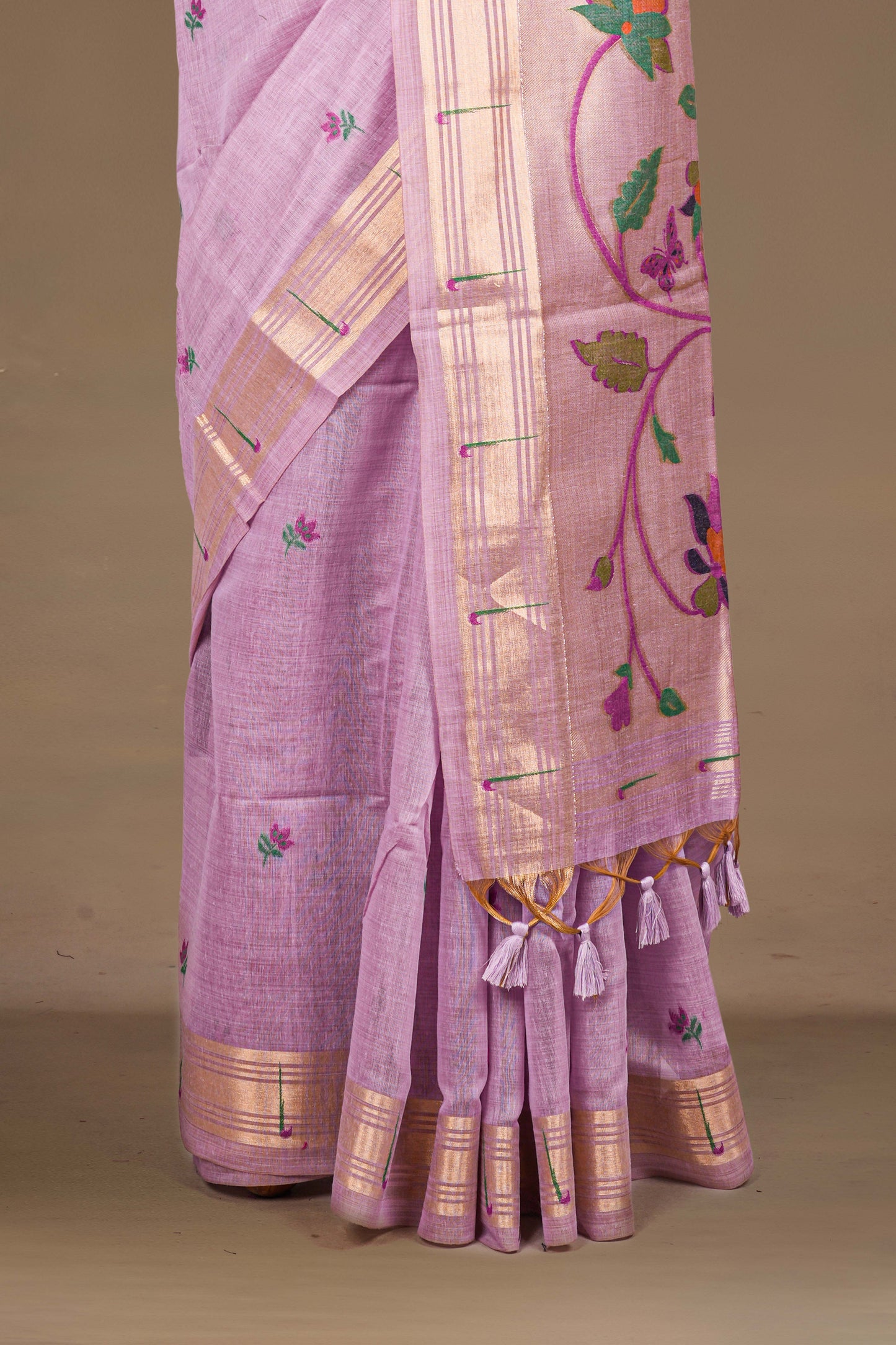 Lavender soft cotton saree