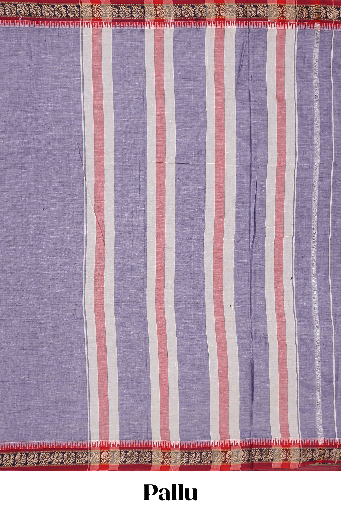 Lavender striped pallu saree