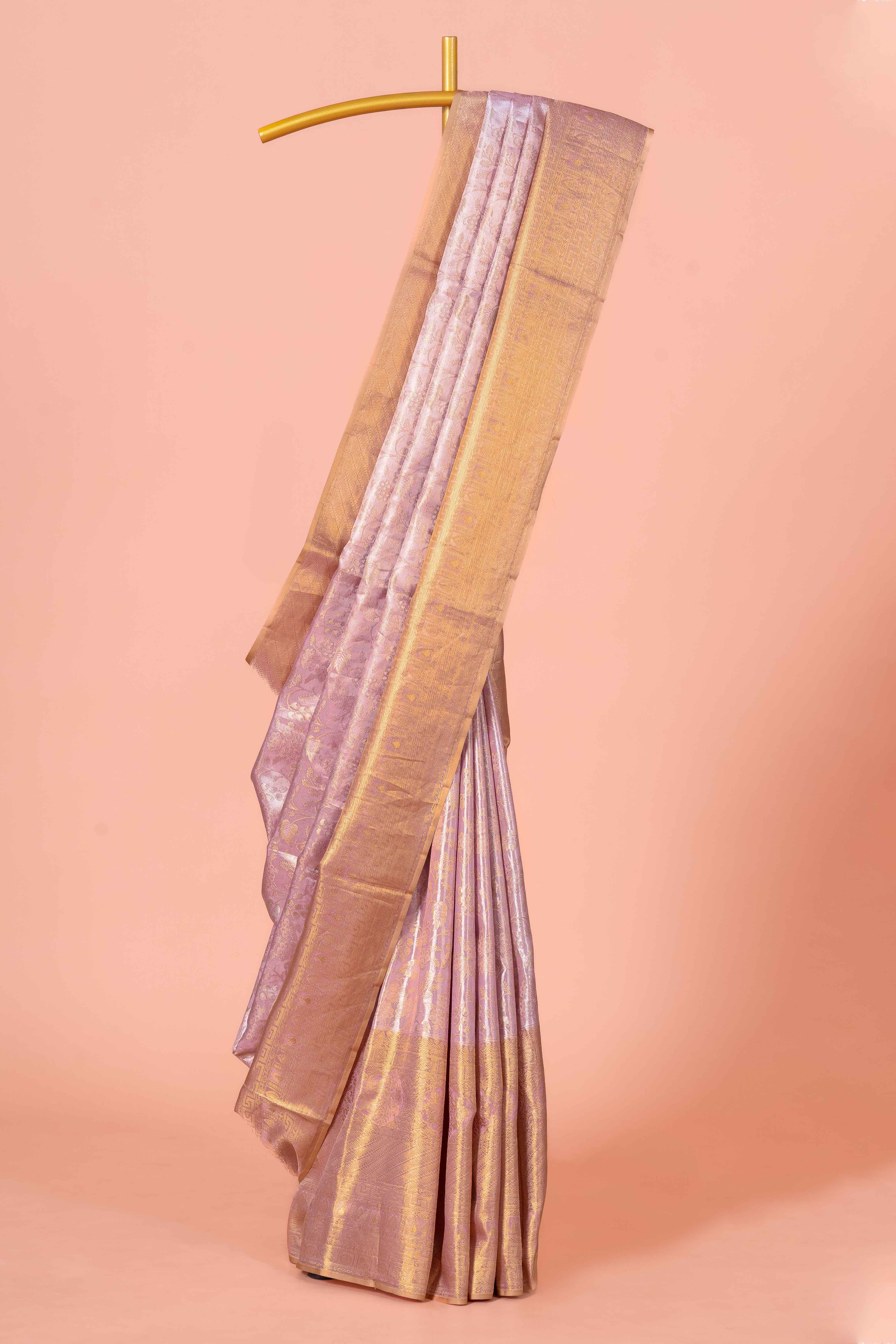 Lavender tissue silk saree design