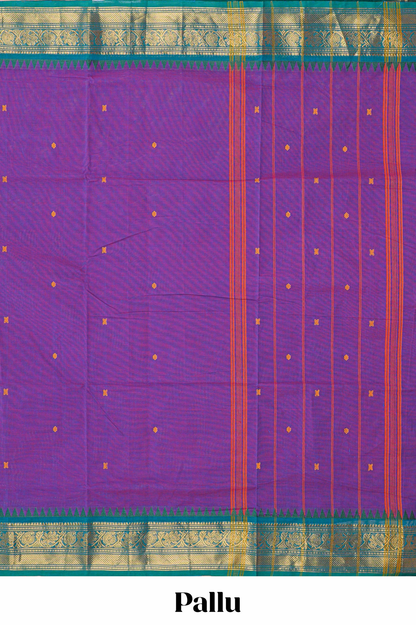 Lavender traditional Chettinad cotton saree contrast border