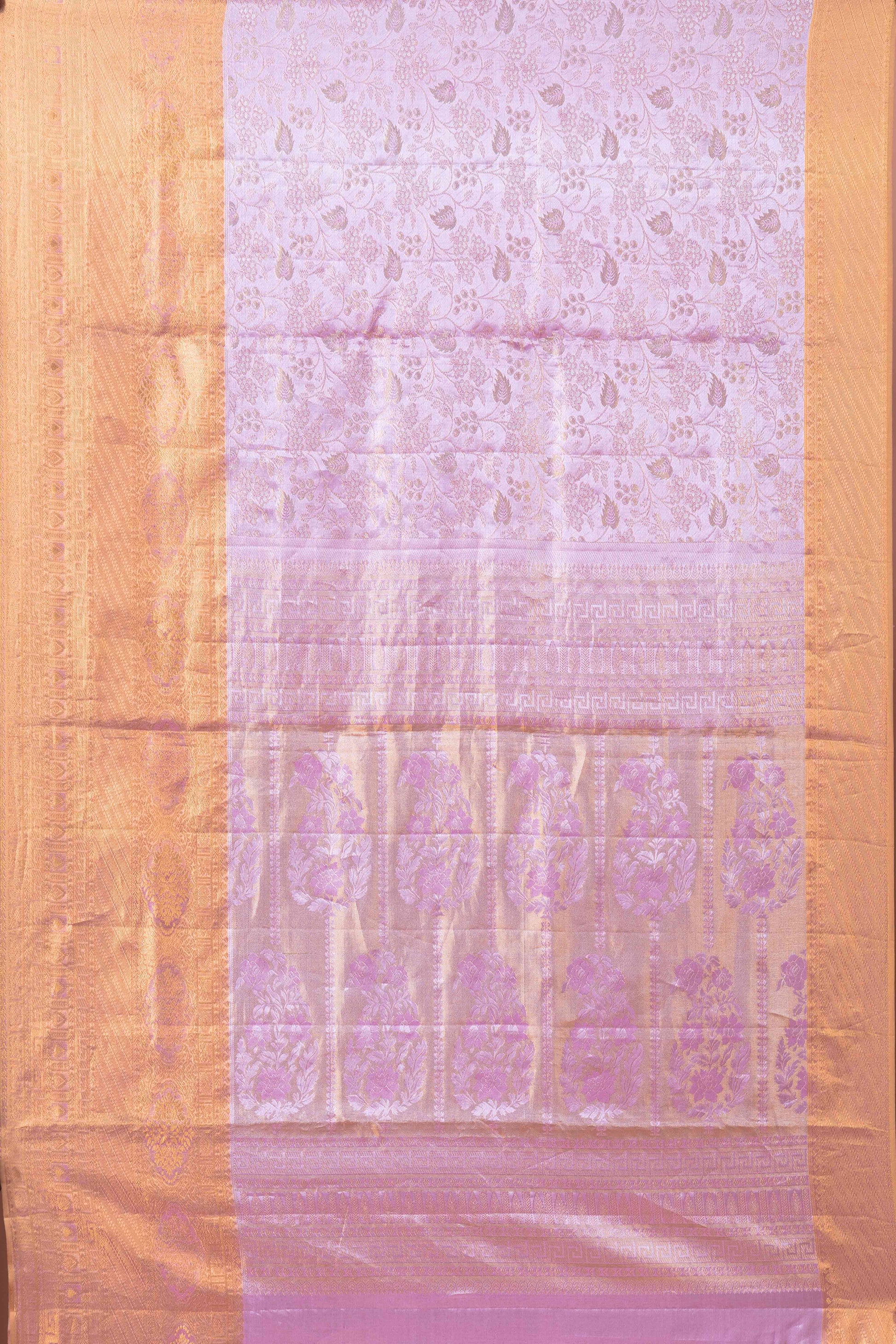 Lavender traditional silk saree