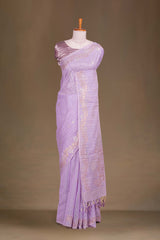 Lavender vine pallu saree