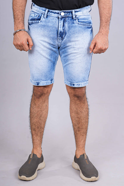 Light blue denim shorts
