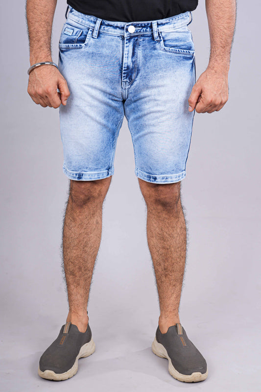 Light blue denim shorts