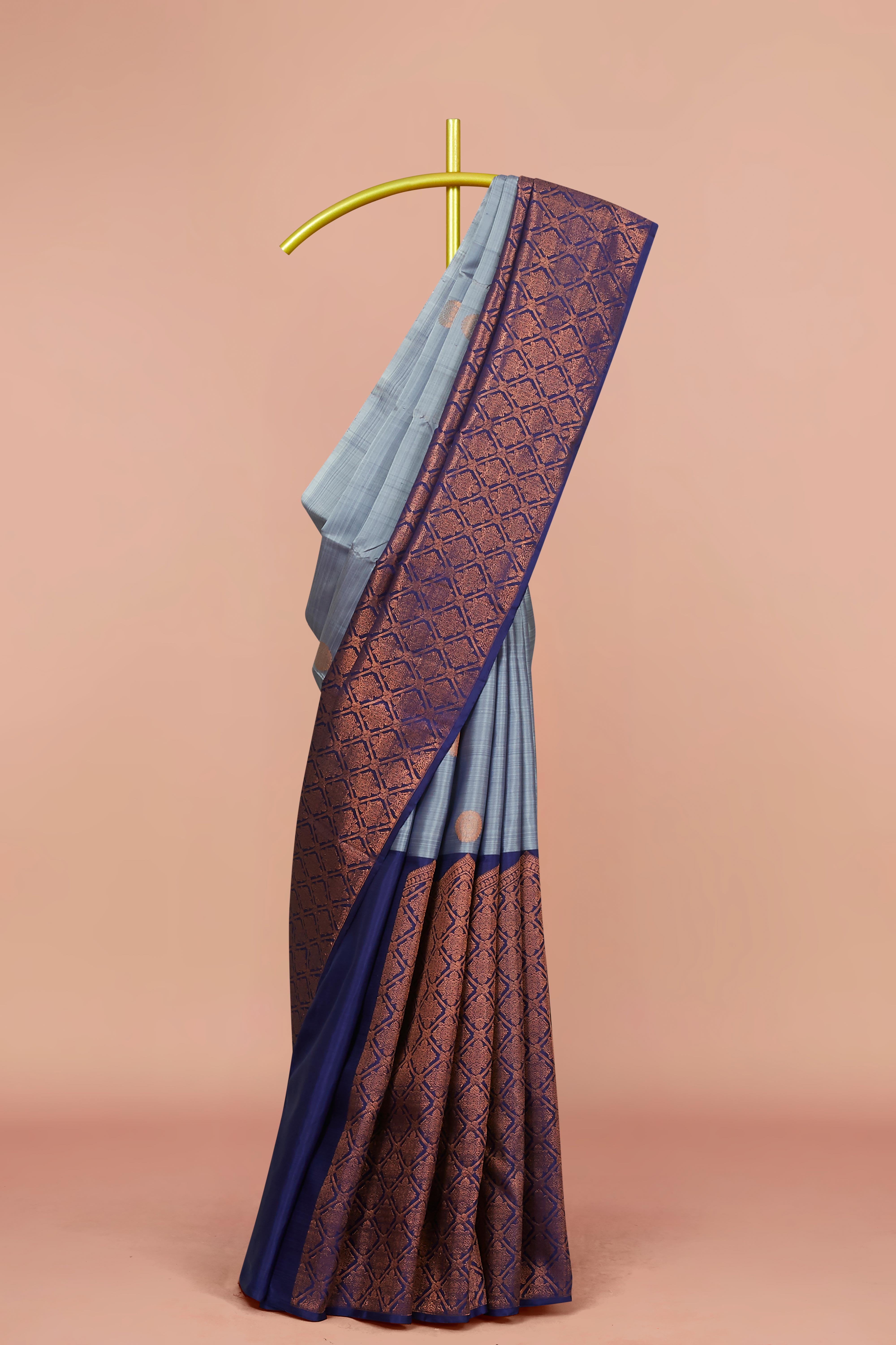 Light blue pure silk saree