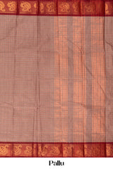 Light brown Chettinad cotton saree