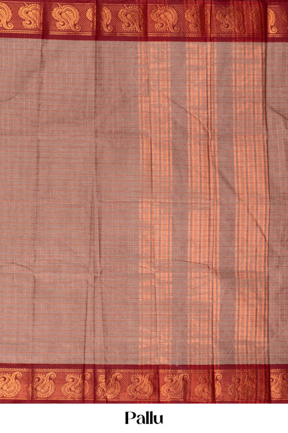 Light brown Chettinad cotton saree