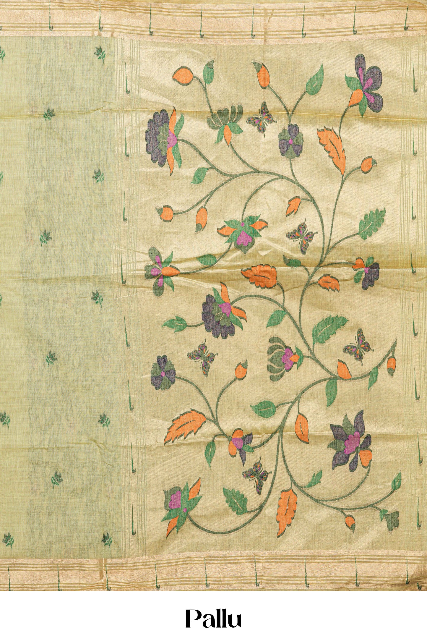 Light green festive cotton drape