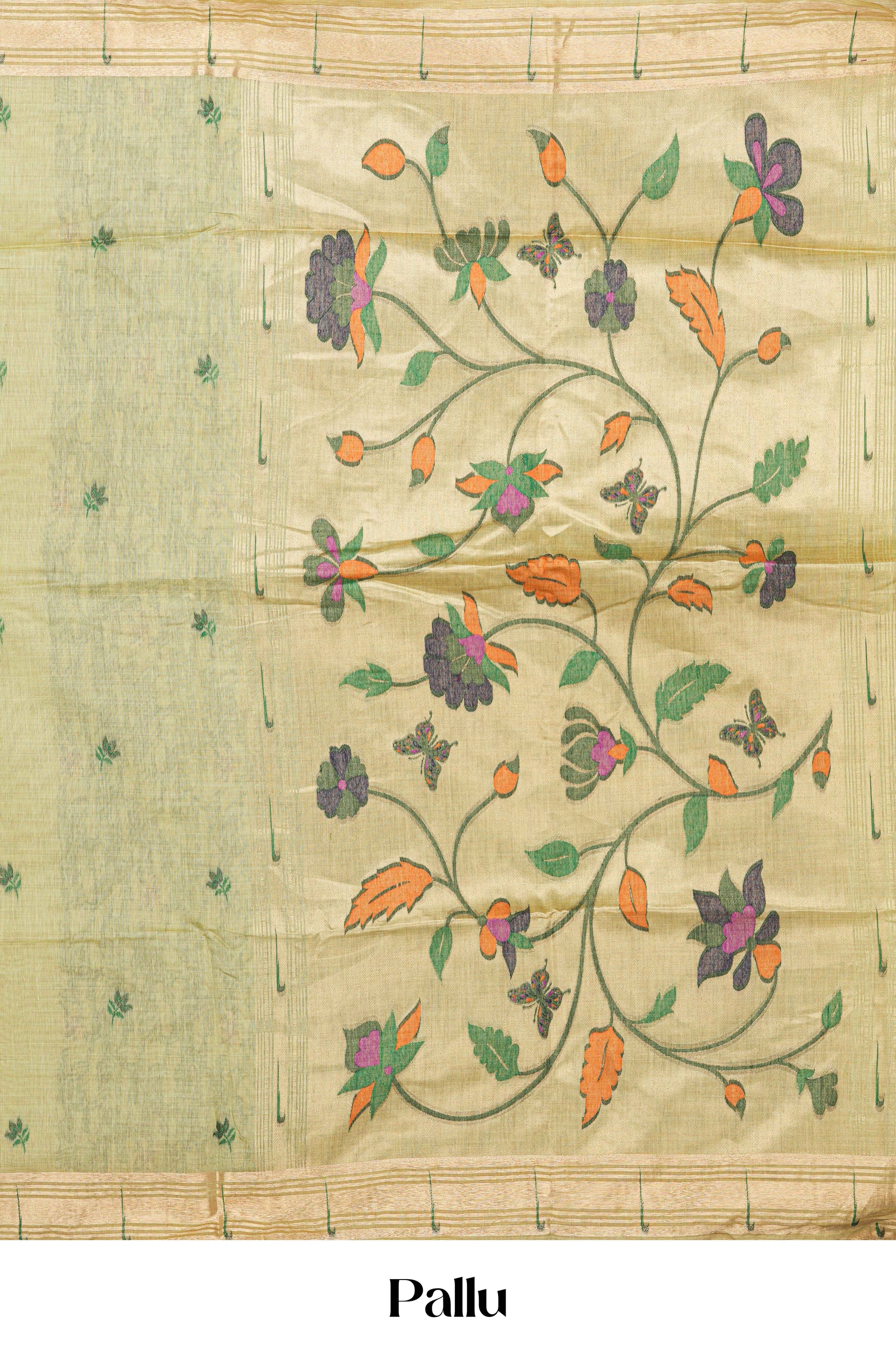 Light green festive cotton drape