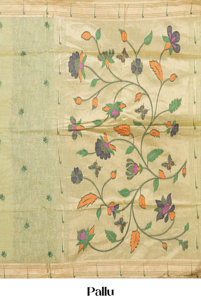 Light green festive cotton drape