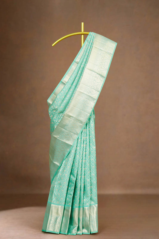 Light green pattu silk saree