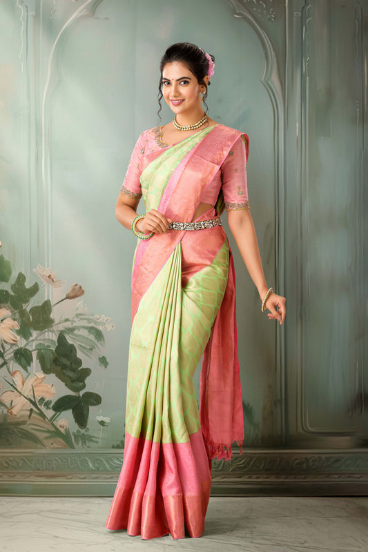 Light green pure silk saree
