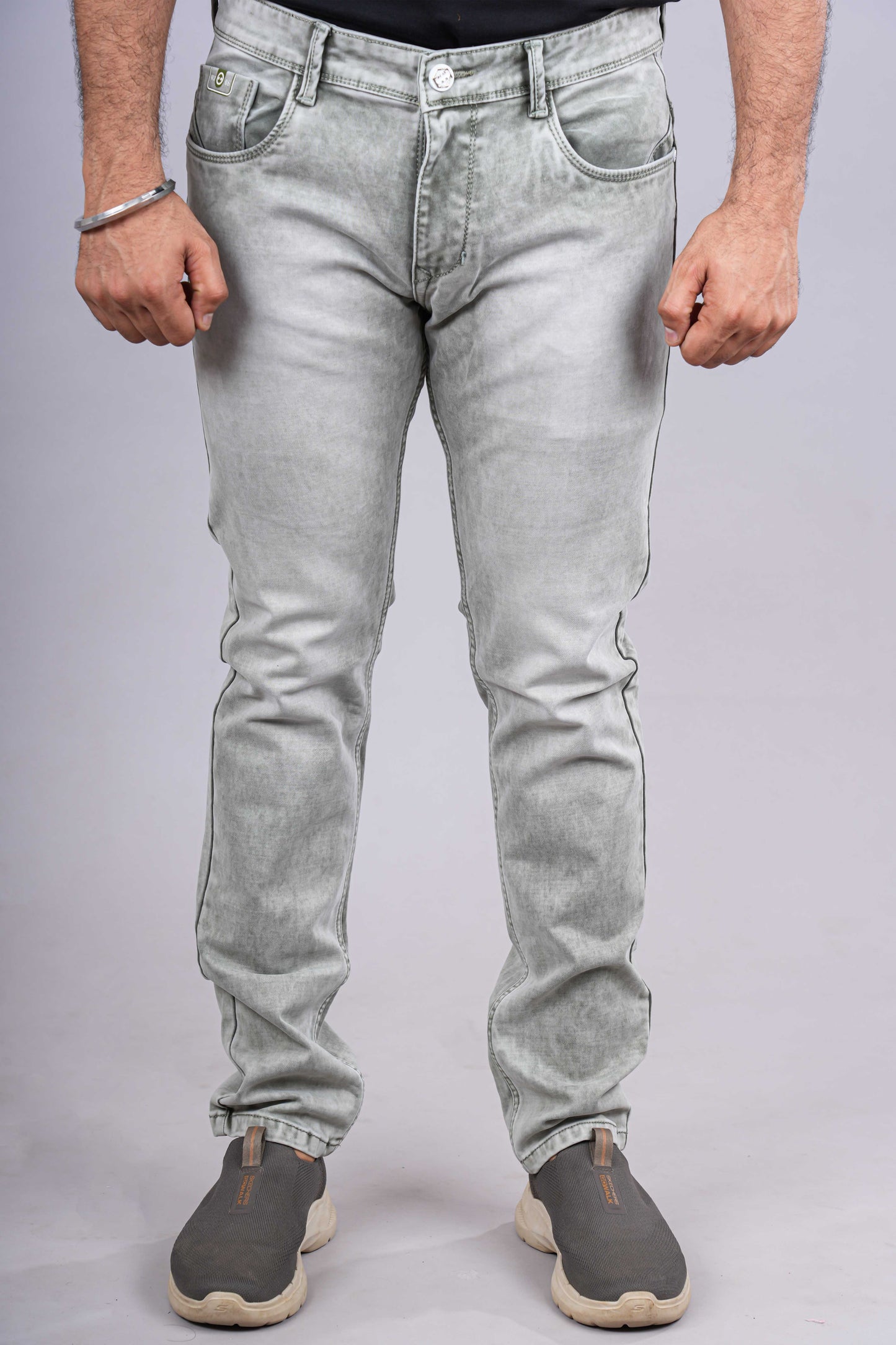 Light grey denim jeans