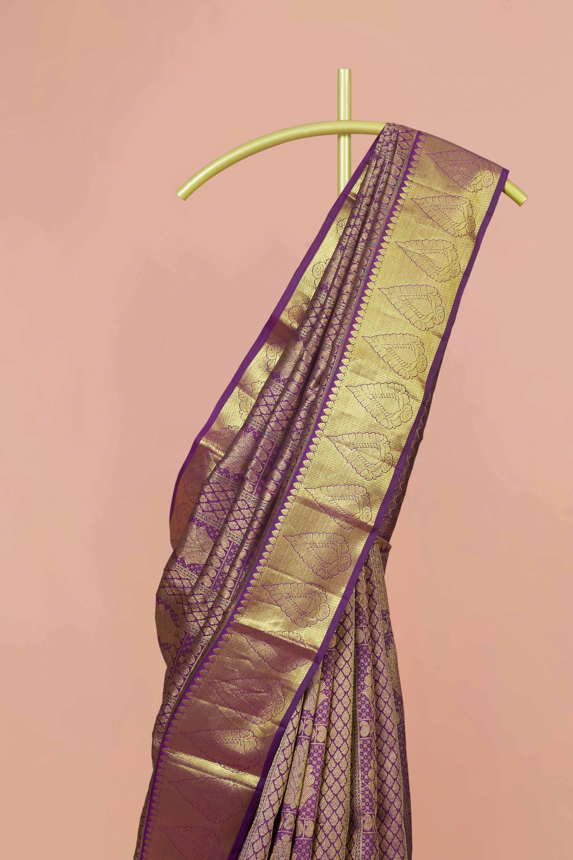 Light pink bridal silk saree