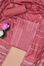Light red cotton embroidered suit set