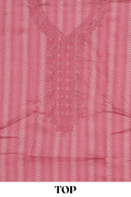 Light red cotton embroidery dress material