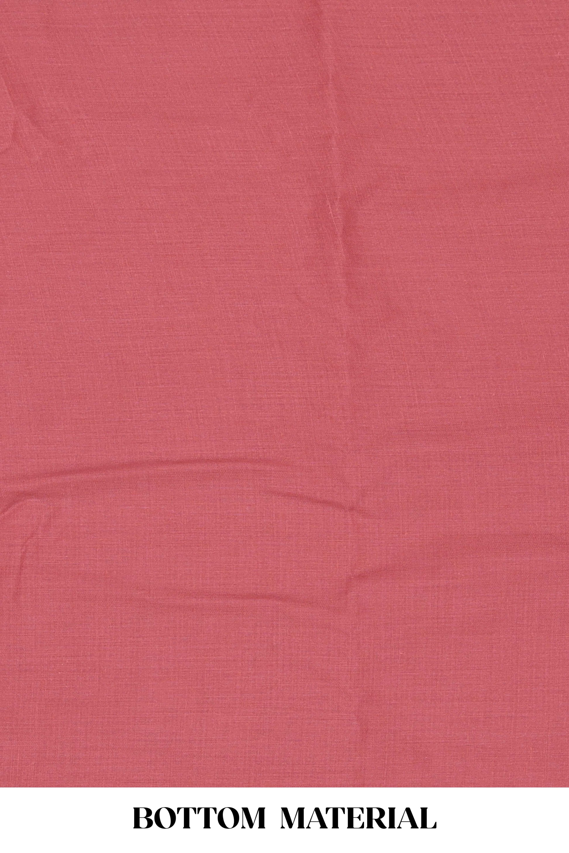 Light red cotton thread work suit