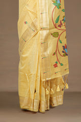 Light yellow festive cotton drape