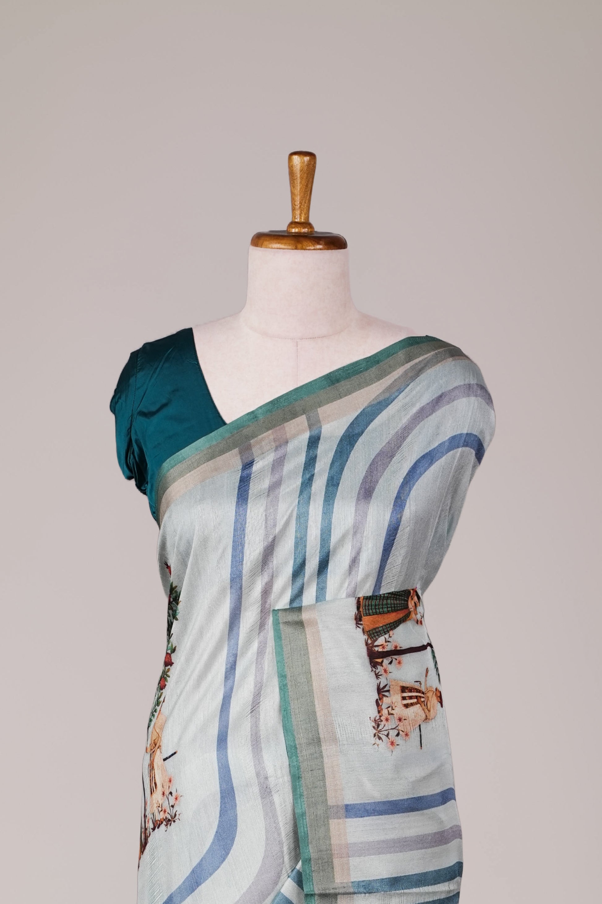 Linear pallu pattern
