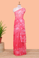 Linen cotton saree with pichwai lotus border