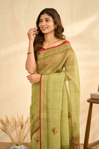 Linen saree with blouse set