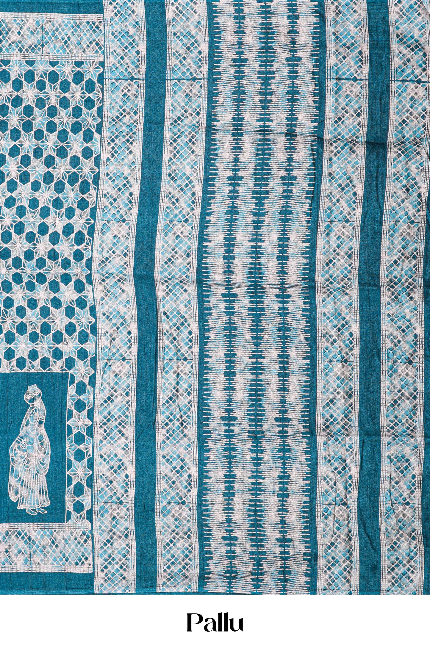 Linen saree with geometric blouse
