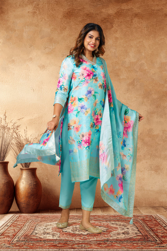 Luxurious silk ethnic attire