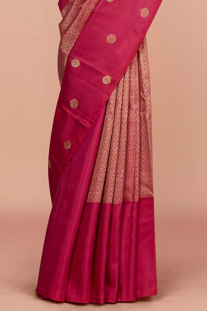 Magenta gold zari silk sarees
