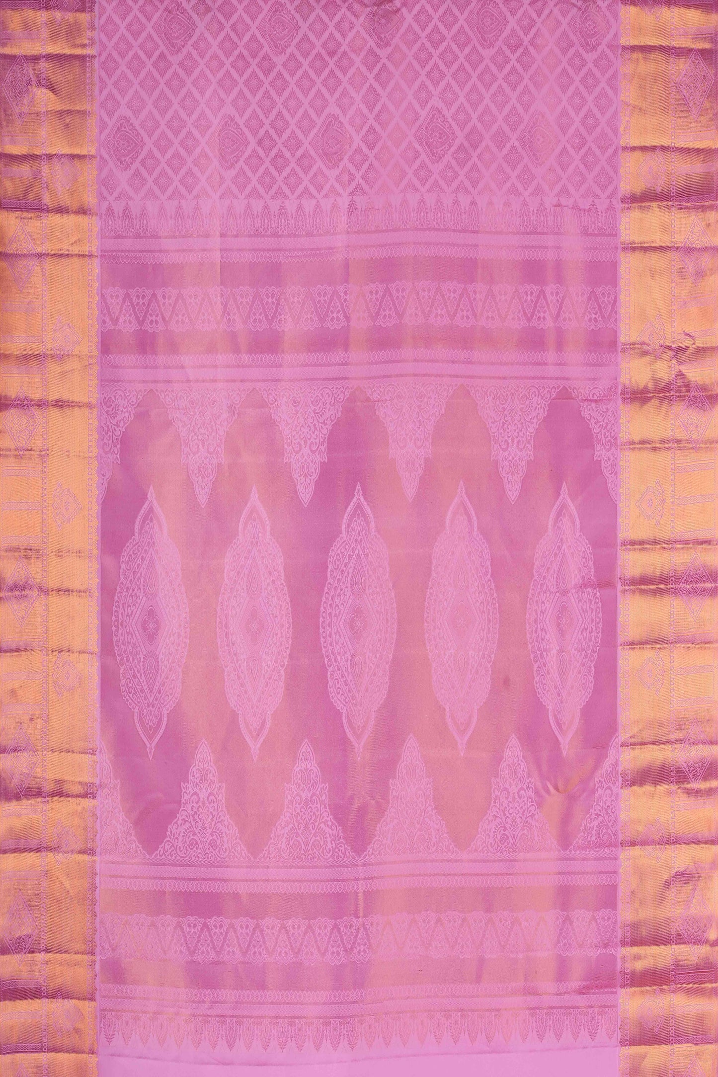 Magenta jacquard woven silk saree