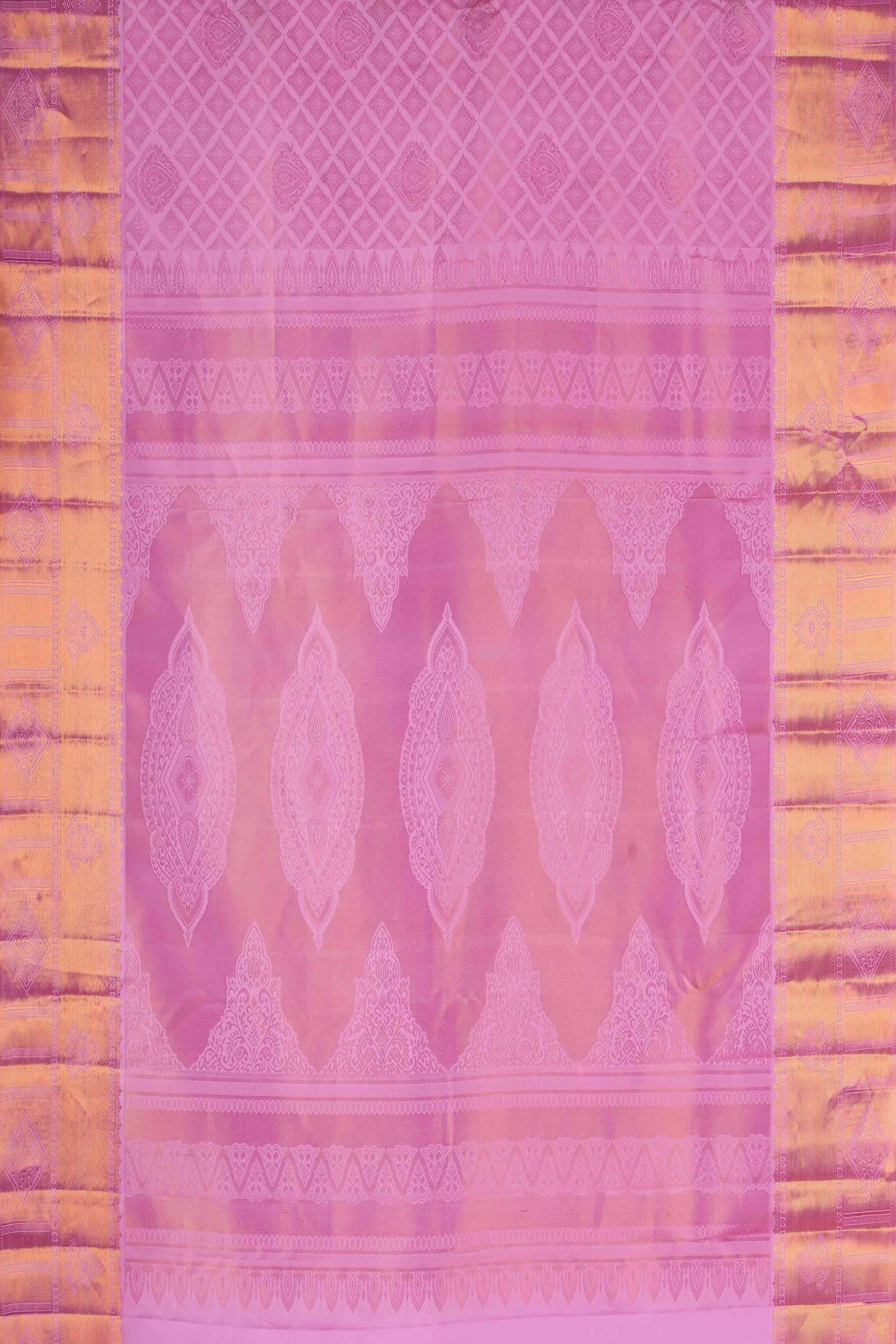 Magenta jacquard woven silk saree