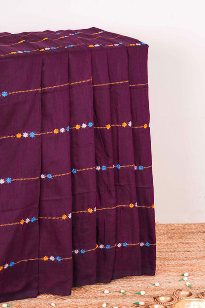 Magenta khadi cotton weave