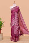 Magenta munga cotton saree