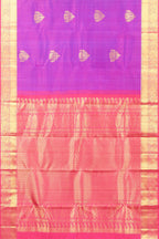 Magenta pink border silk saree