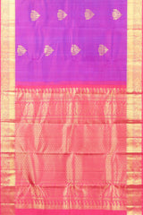 Magenta pink border silk saree