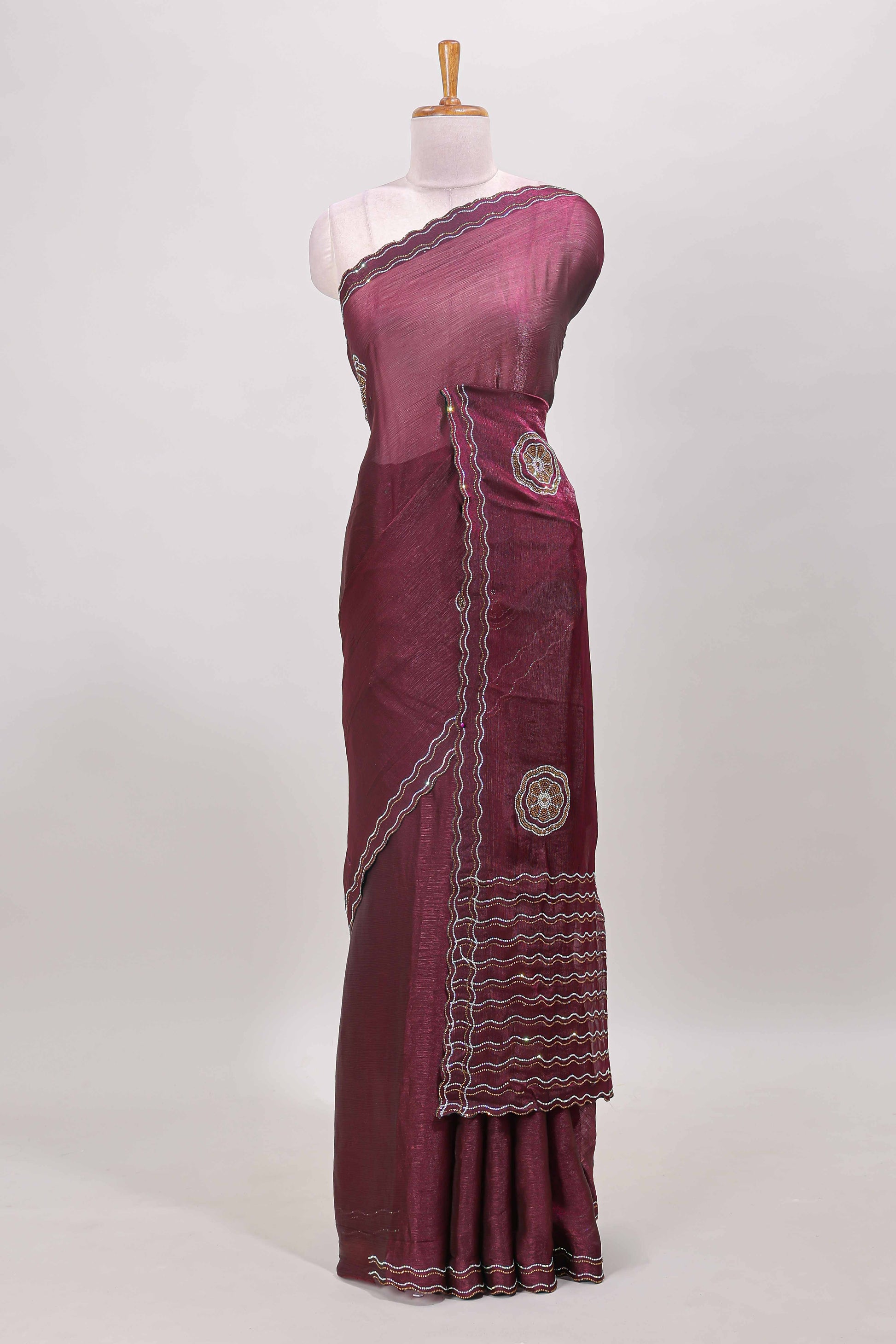 Magenta semi chiffon saree