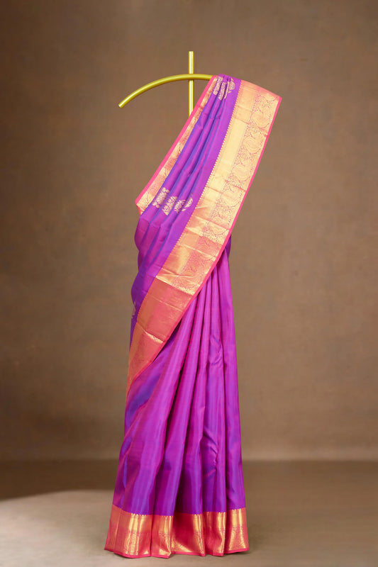 Magenta silk saree traditional