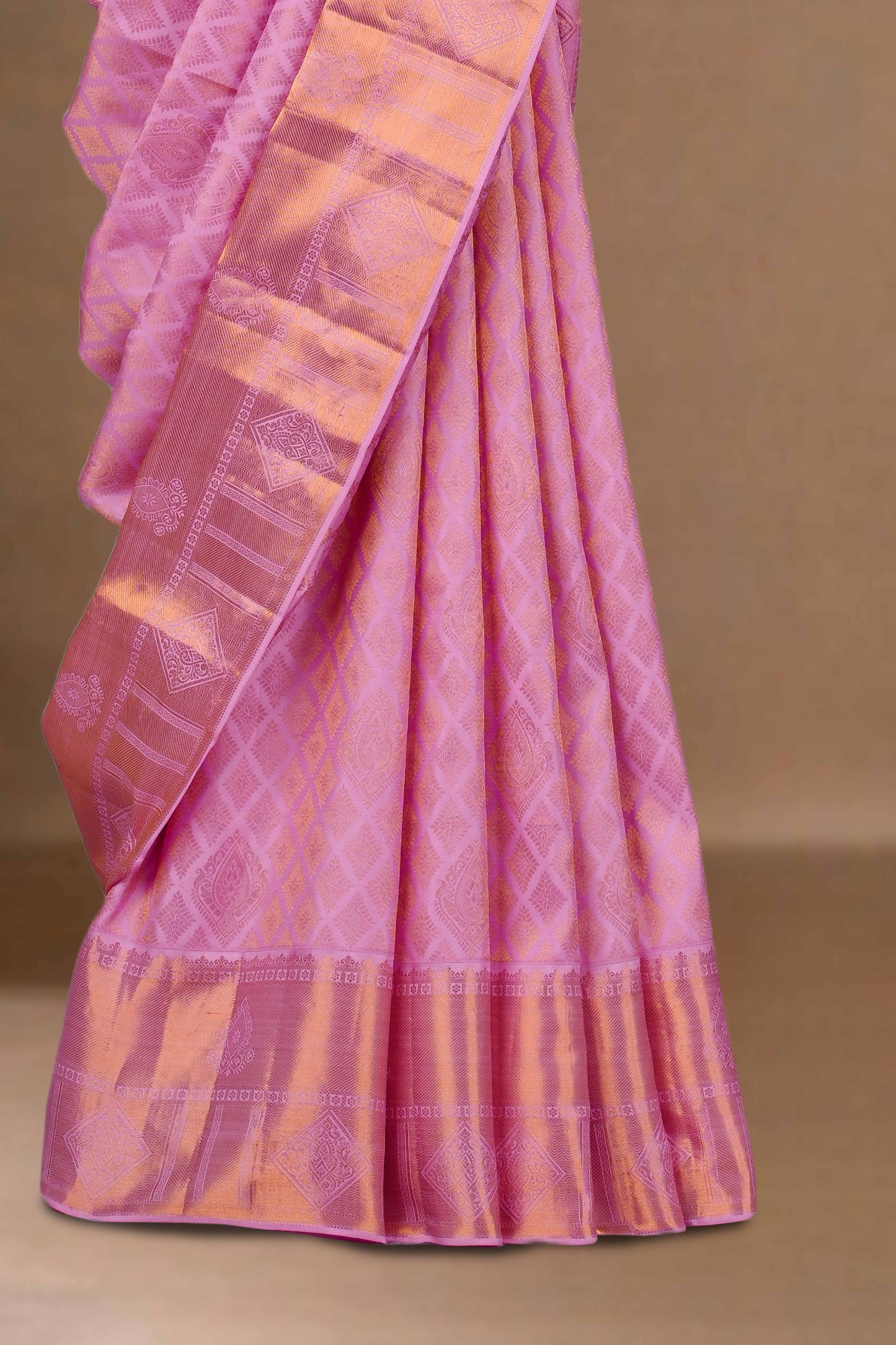 Magenta silk saree with zari border