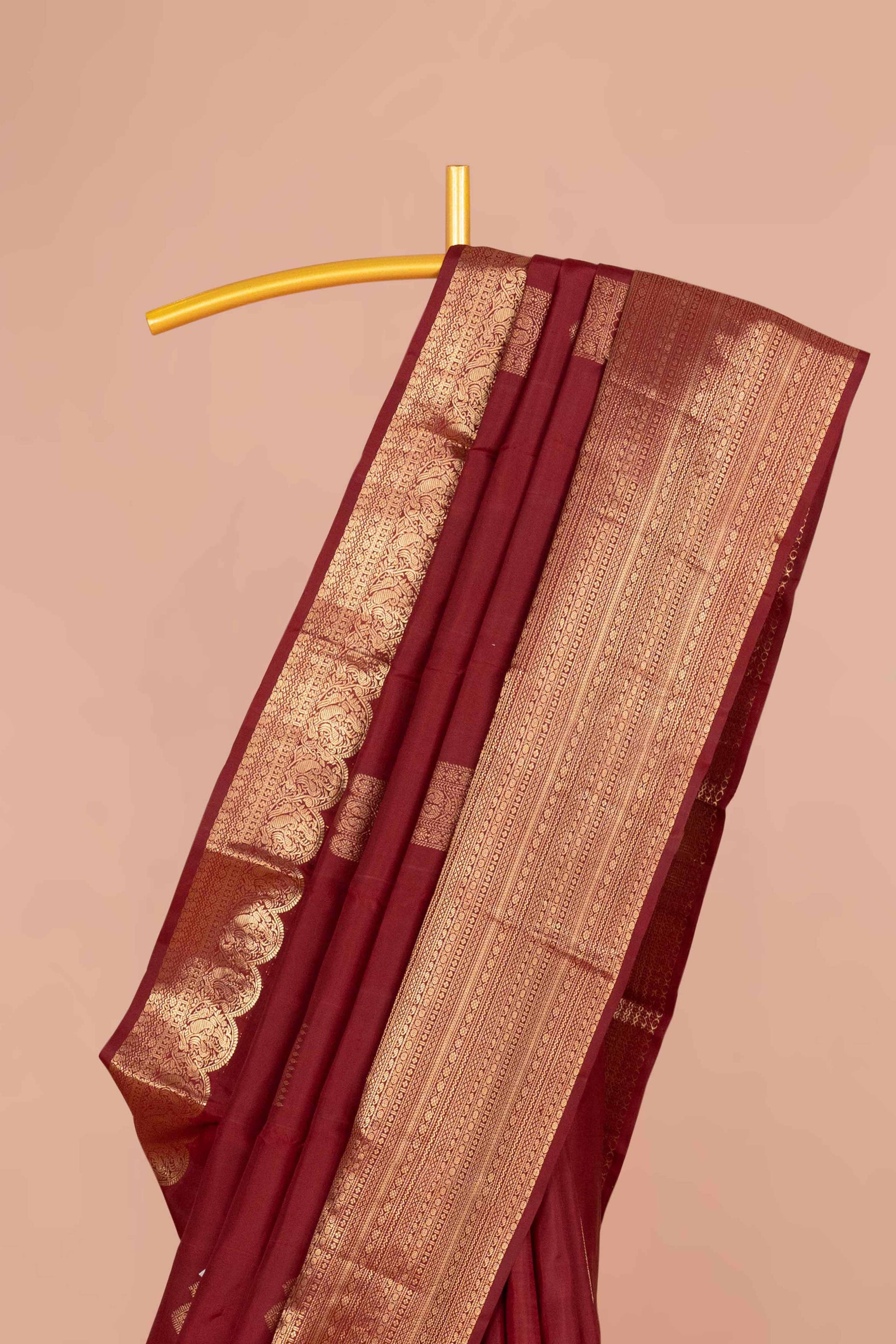 Maroon Kanchipuram silk sarees