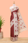 Maroon art tussar weave 