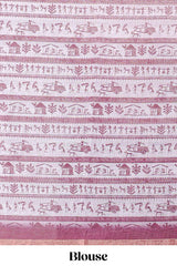 Maroon casual linen saree