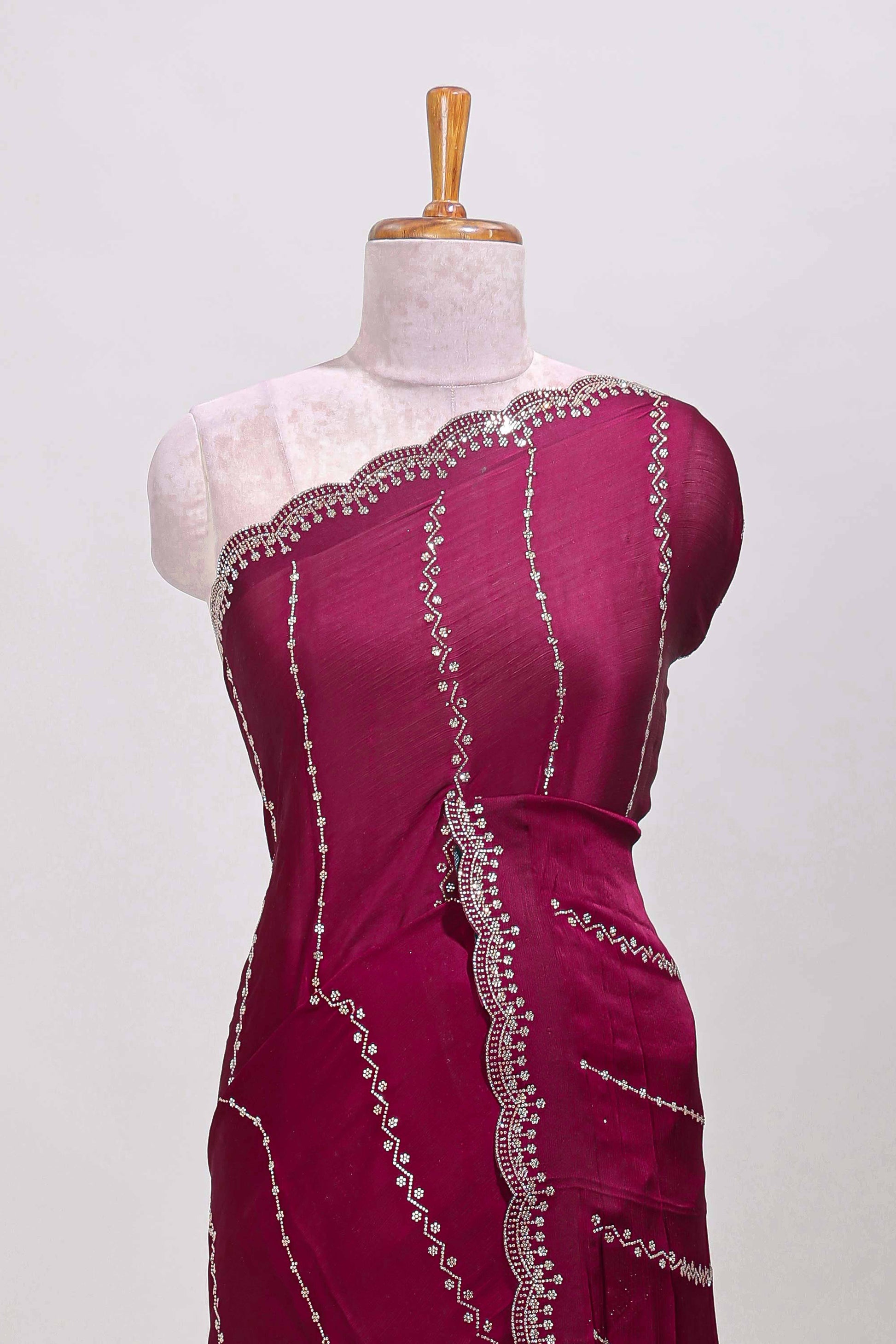 Maroon color festive designer saree