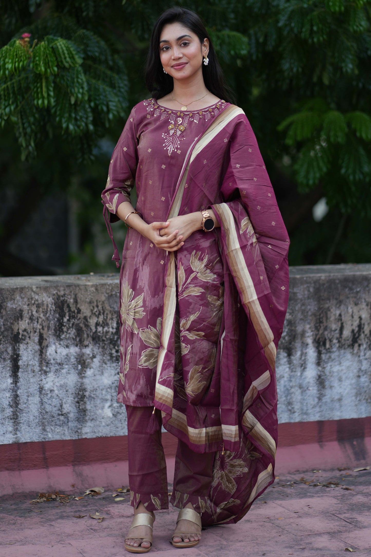Maroon designer salwar set